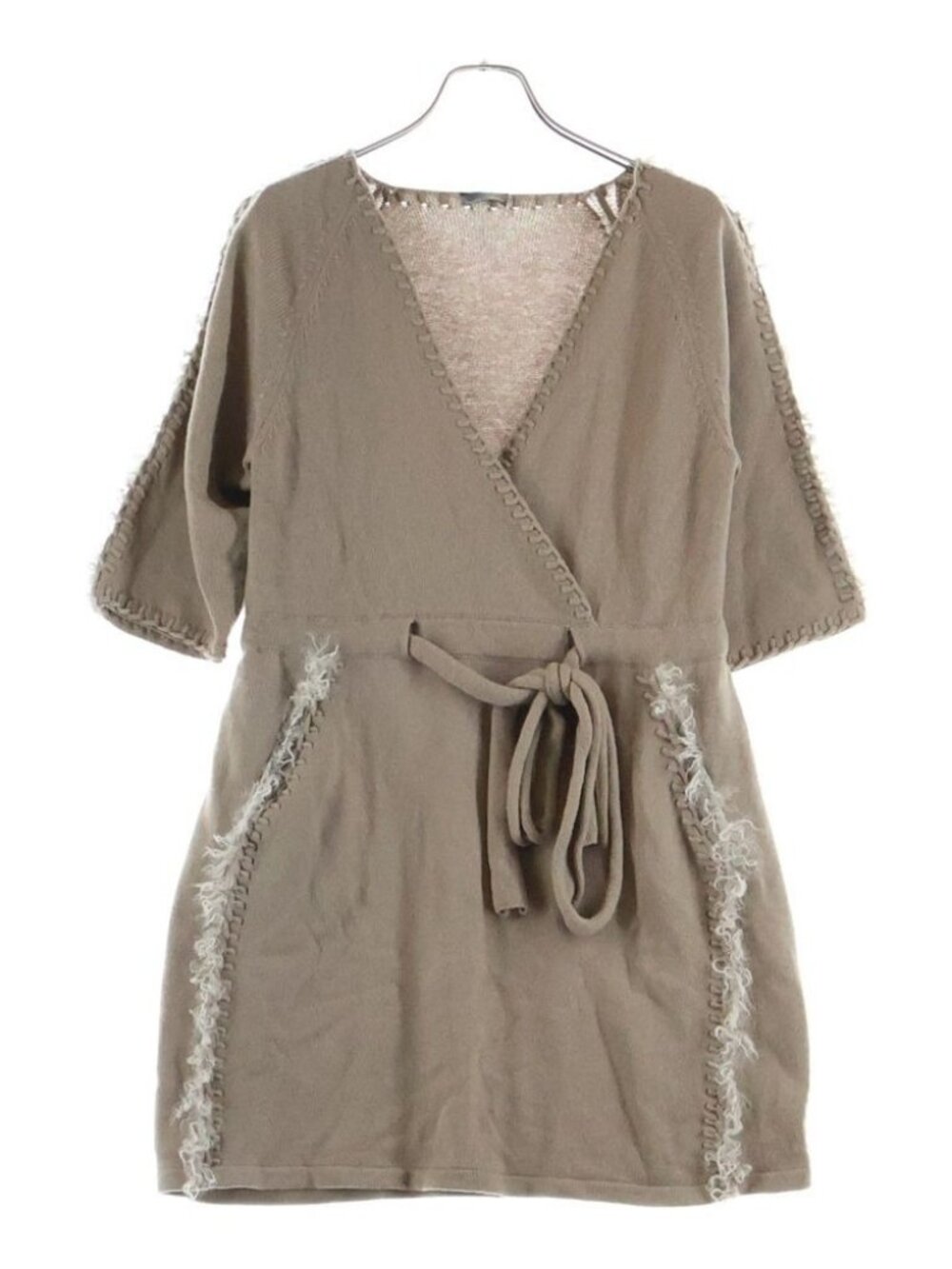 Fendi Cashmere Poncho Brown 40 Flat